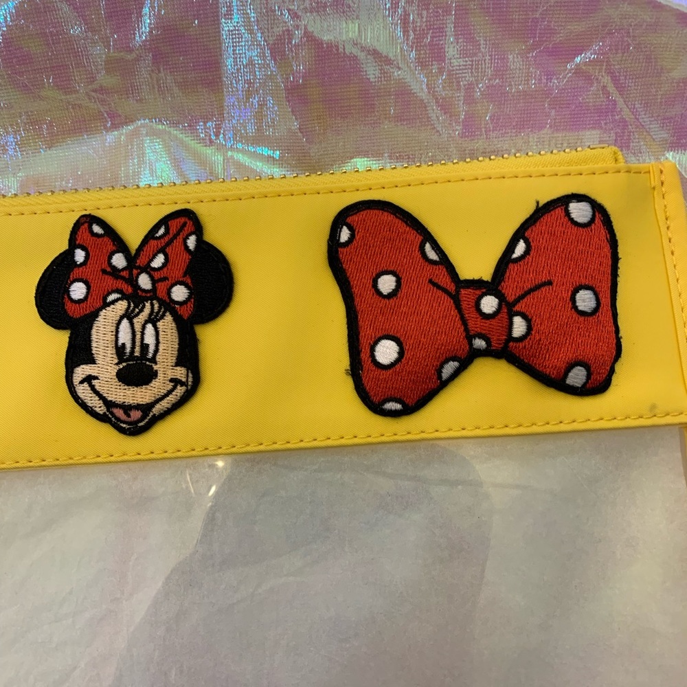 Stoney Clover Lane x Disney Minnie Mouse Fable Bow Flat Clear Pouch in Lemon - Picture 3 of 8